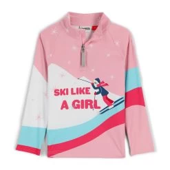 Spyder Little Girls Reflect Half Zip - Petal