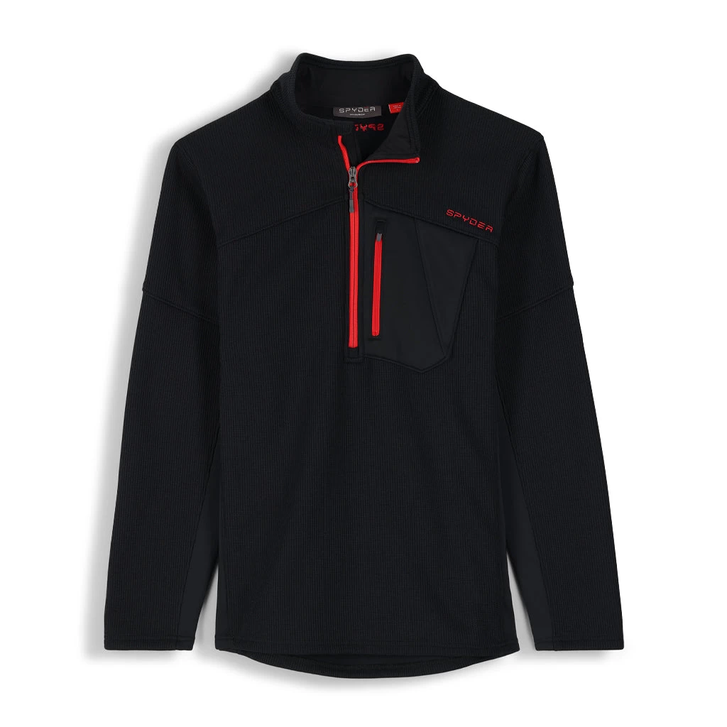 Spyder Mens Bandit Half Zip - Black Red