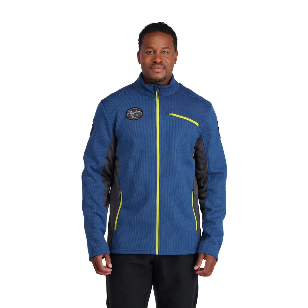 Spyder Mens Bandit Wengen Full Zip - Abyss Citron - Image 3