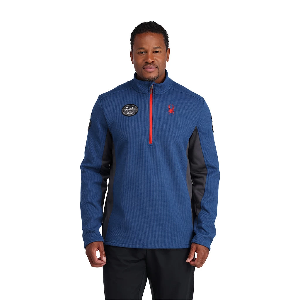 Spyder Mens Bandit Wengen Half Zip - Abyss Volcano - Image 3