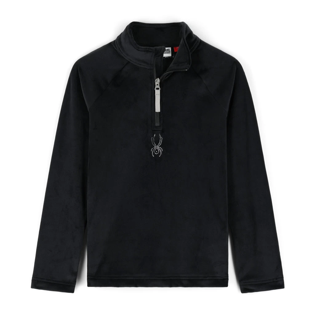 Spyder Big Girls Shimmer Bug Half Zip - Black