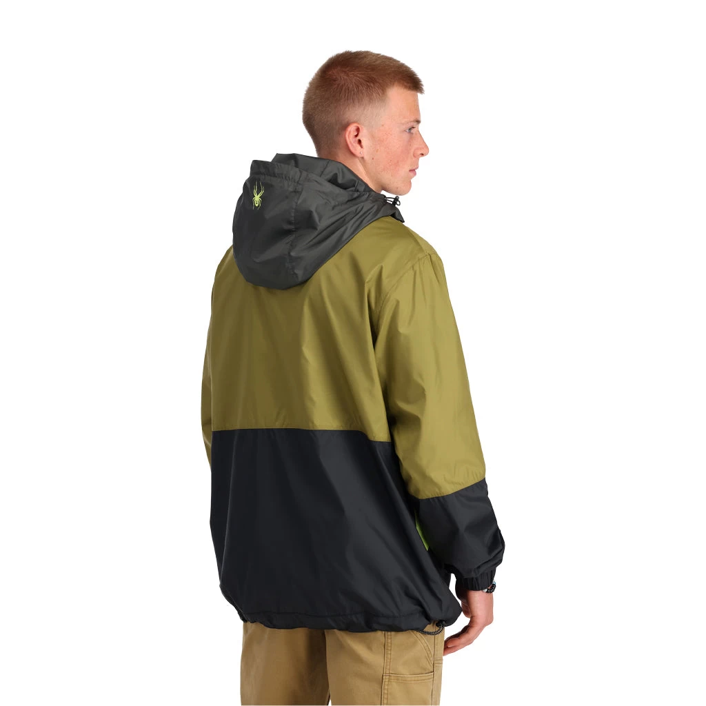 Spyder Mens Belford Windbreaker - Dark Olive Green Black - Image 3