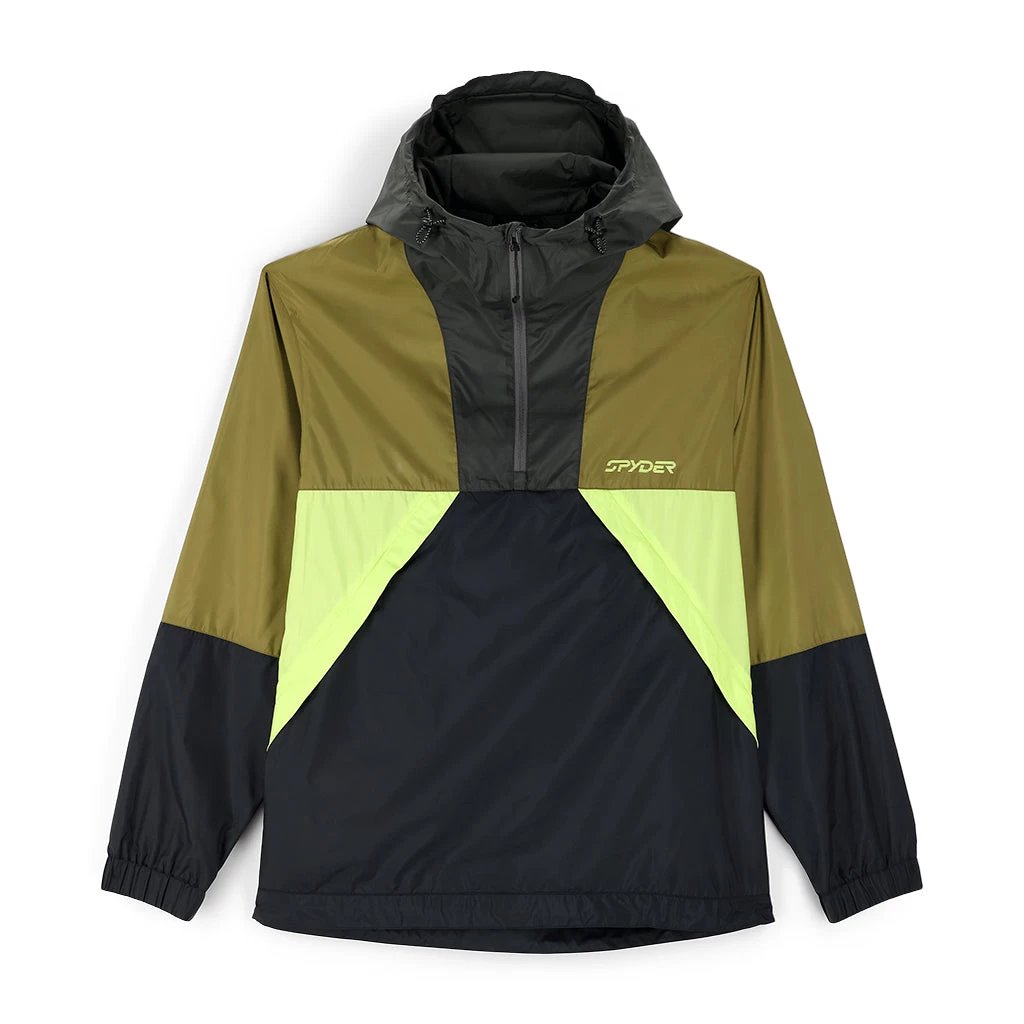 Spyder Mens Belford Windbreaker - Dark Olive Green Black