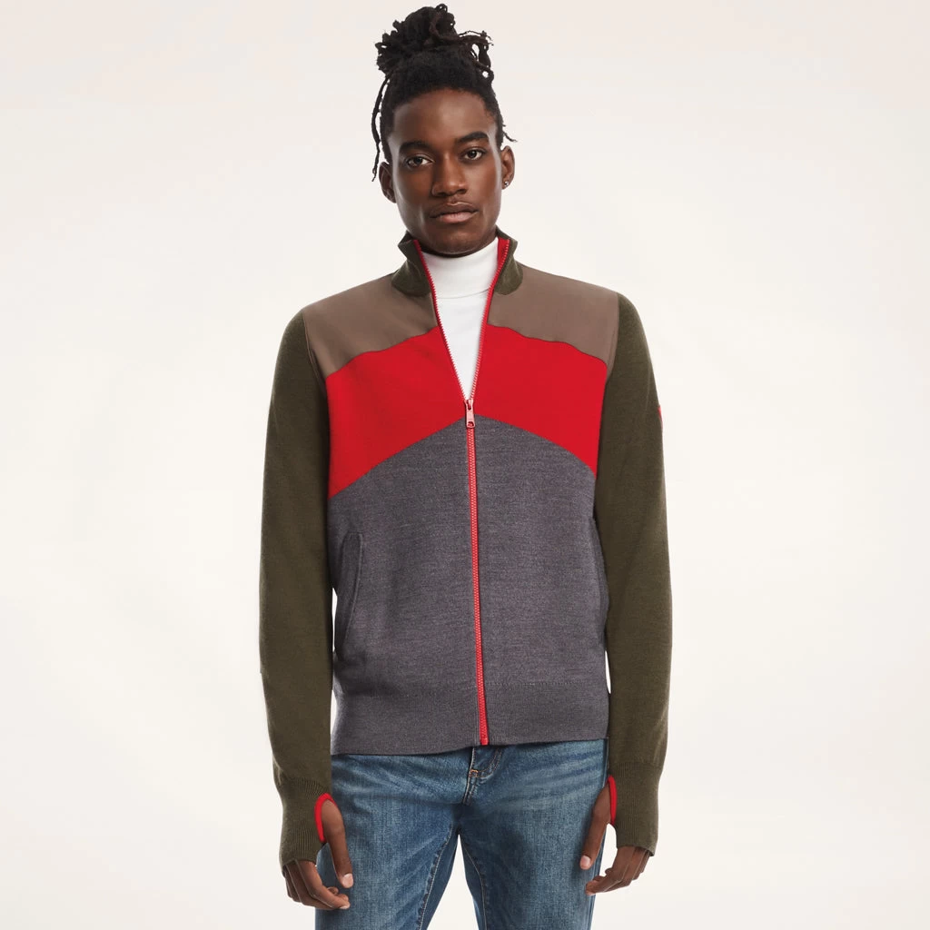 Mens Spyder X Brooks Brothers Colorblock - Olive Green - Image 3